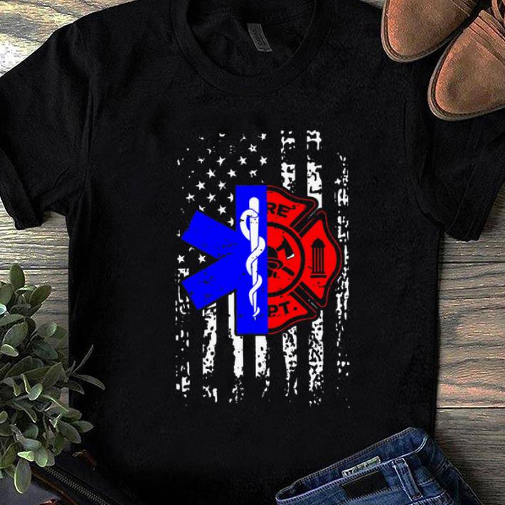 Nurse Emt And Firefighter American Flag Gift Standard/Premium T-Shirt