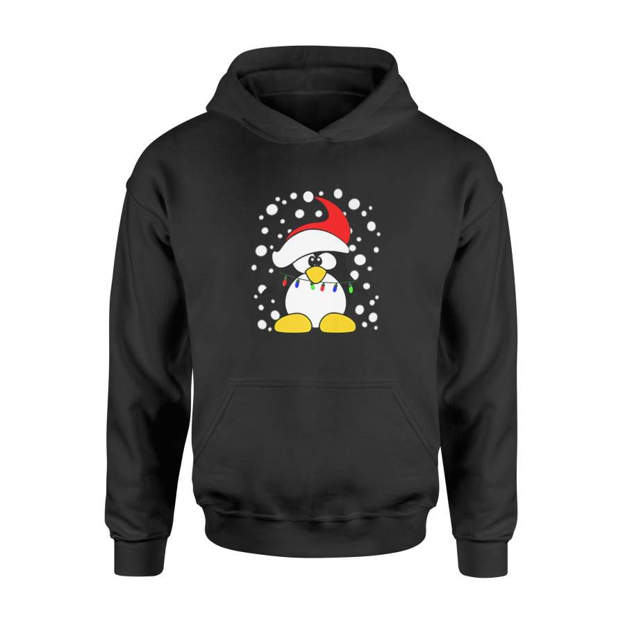 Festive Penguin Not Ugly Christmas Sweater Funny Xmas TShirt – Standard Hoodie