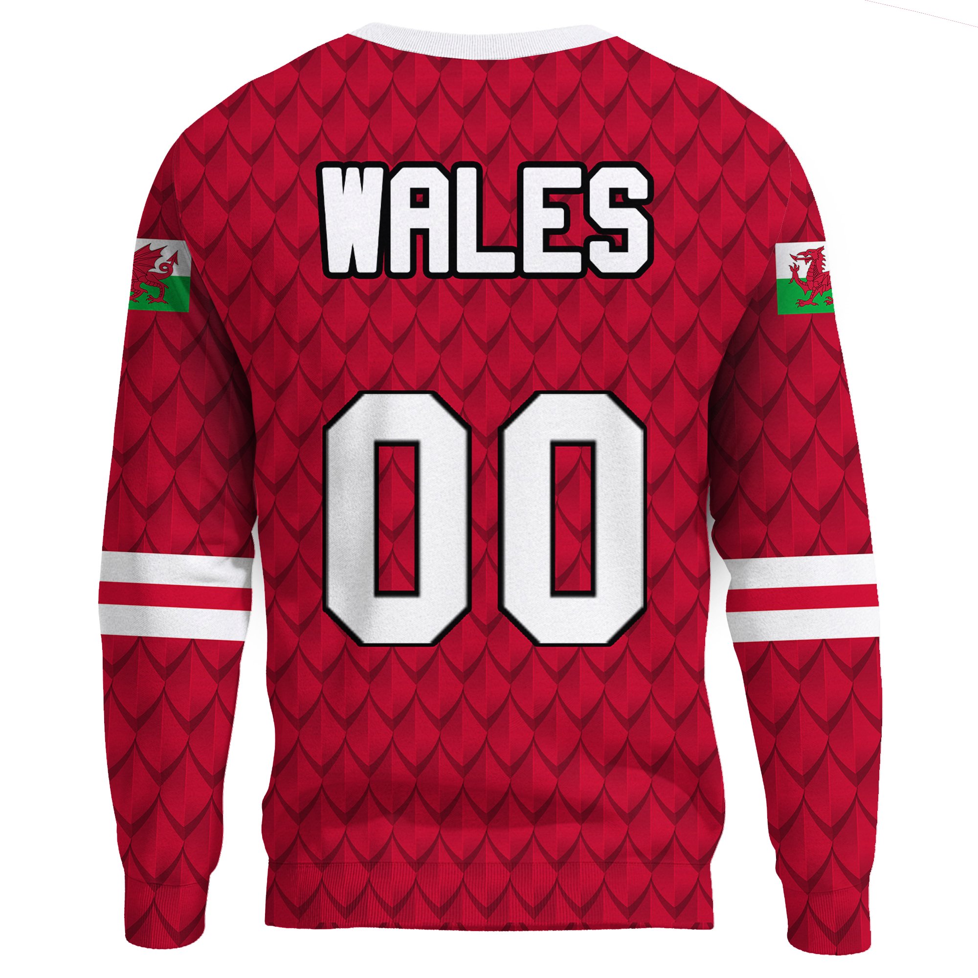 (Custom) Wales Dragon Sweatshirt Euro Soccer A27