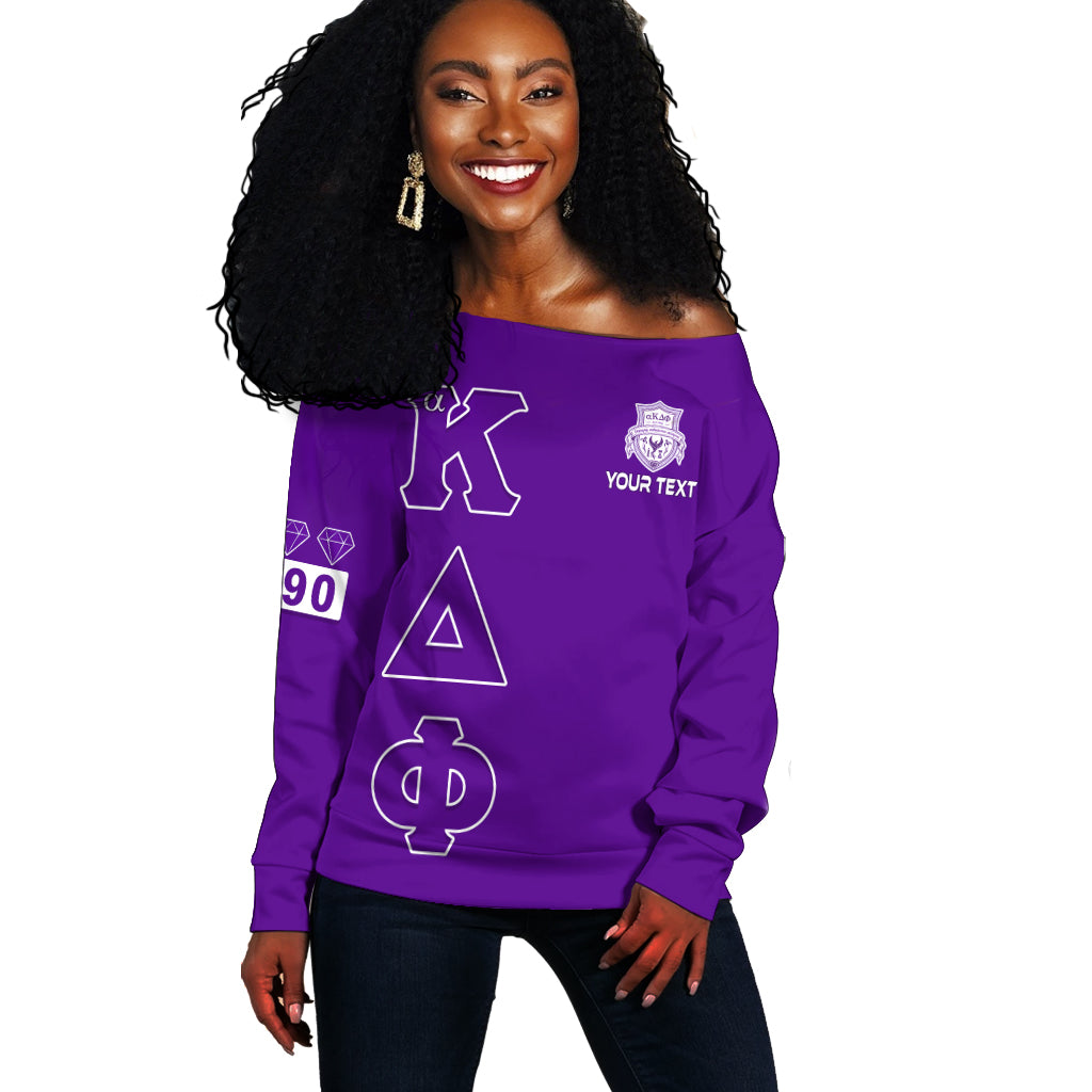 (Custom Personalised) Alpha Kappa Delta Phi Off Shoulder Sweater Akdphi Since 1990 Lt13