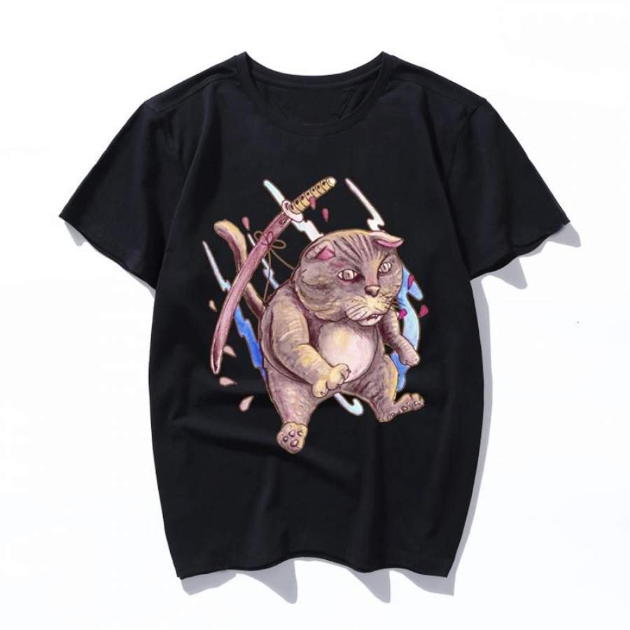 ninja cat T-Shirt Womens Tumblr Fashion Unisex Tee shirt aesthetic tshirt casual tops