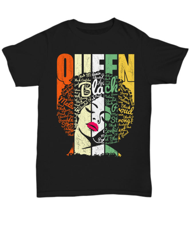 African Queen Black Girl Magic T Shirt For Women Proud Melanin History Tee Gifts