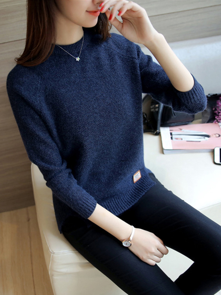 Vangull Fashion Wine Red Thin Knitted Sweater Women O-Neck Long Sleeve Pullovers Female Spring New Soft Ladies Sweater Tops alx