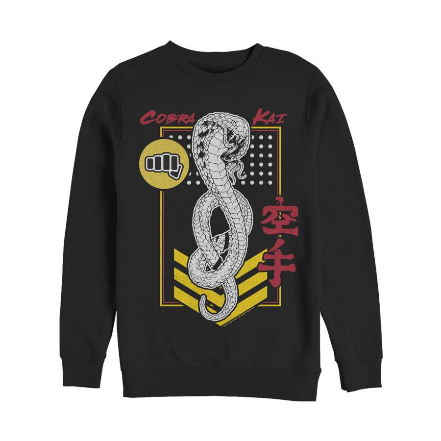 Cobra Kai Men’s Snake Geometric Logo  Sweatshirt Black