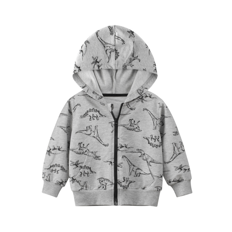 2021 Spring Autumn Children’s Hoodie Clothes Kids Boys Girls Cotton Zipper Dinosaur Cartoon Coat Sweatshirt Sport Clothing alx