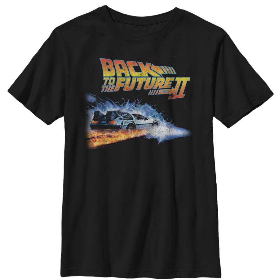 Back to the Future Boy’s Part 2 Electric DeLorean  T Shirt