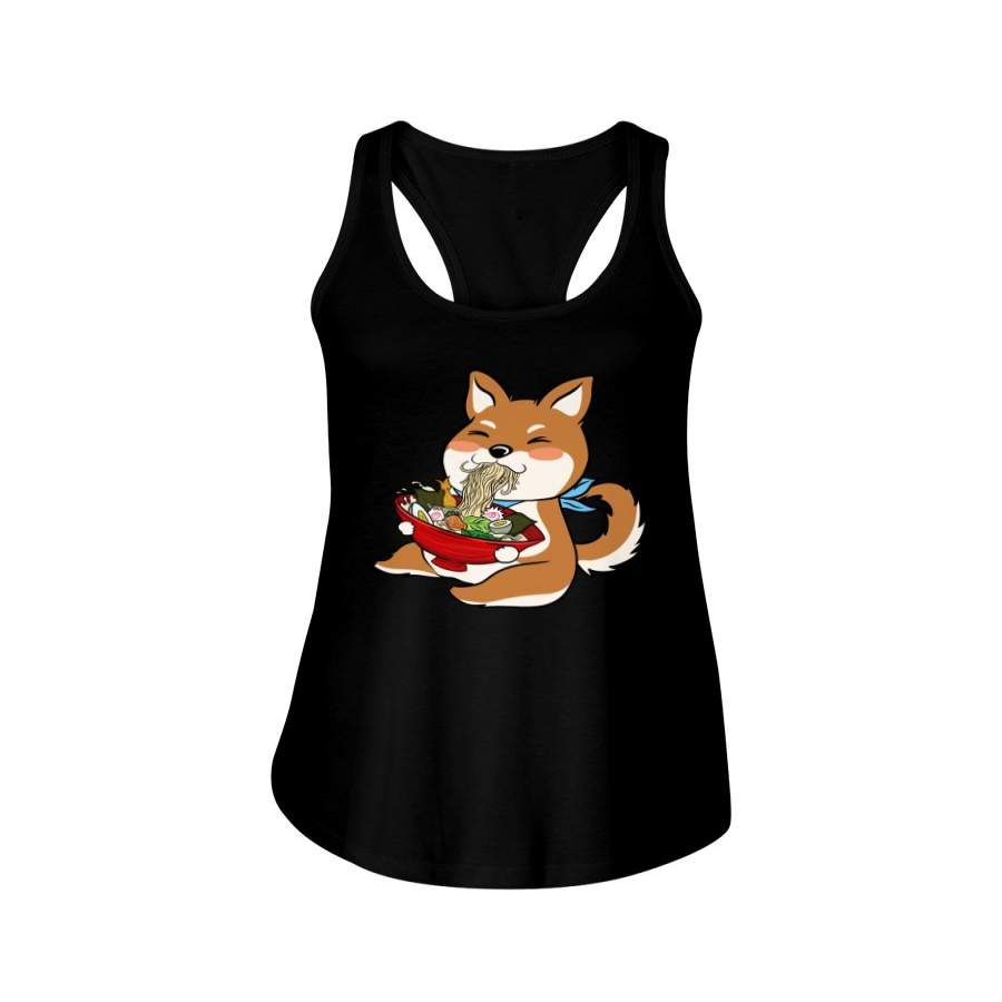 Shiba Inu Ramen Funny Design For Animal Lovers Ladies Flowy Tank