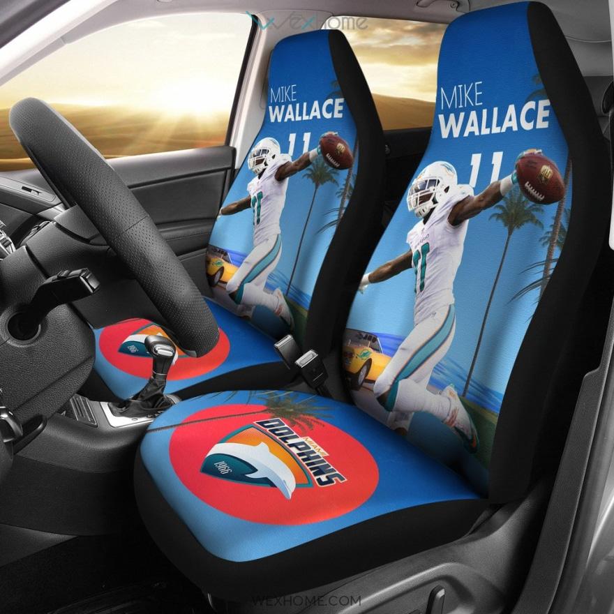 Miami Dolphins Football Car Seat Covers | Miami Dolphins Players 11 Mike Wallace Seat Covers