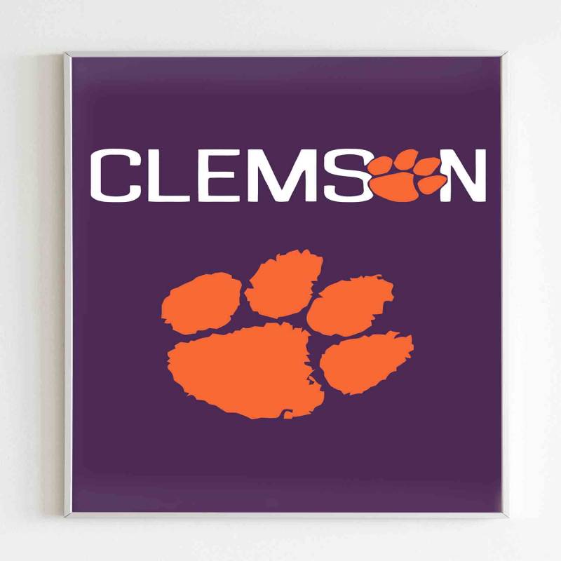 Clemson Tigers Tiger Paw Logo Poster