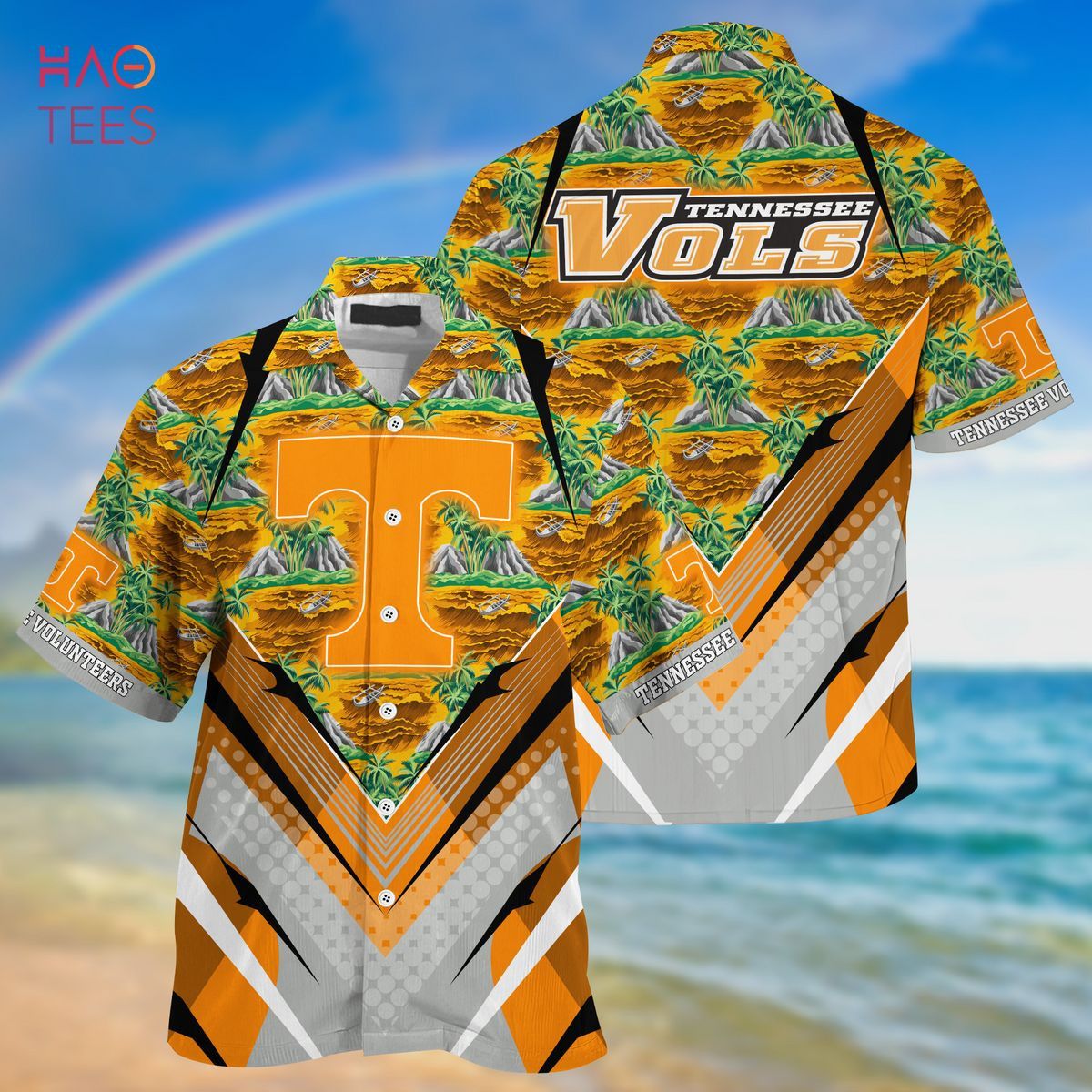 NCCA Tennessee Volunteers Orange Green Hawaiian Shirt