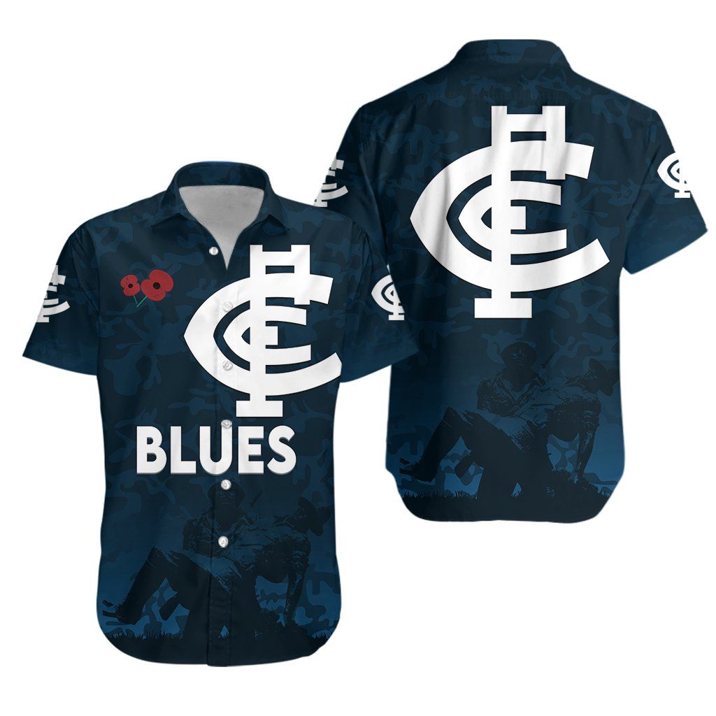 Australia Hawaiian Shirt Carlton Blues Anzac Day Th6