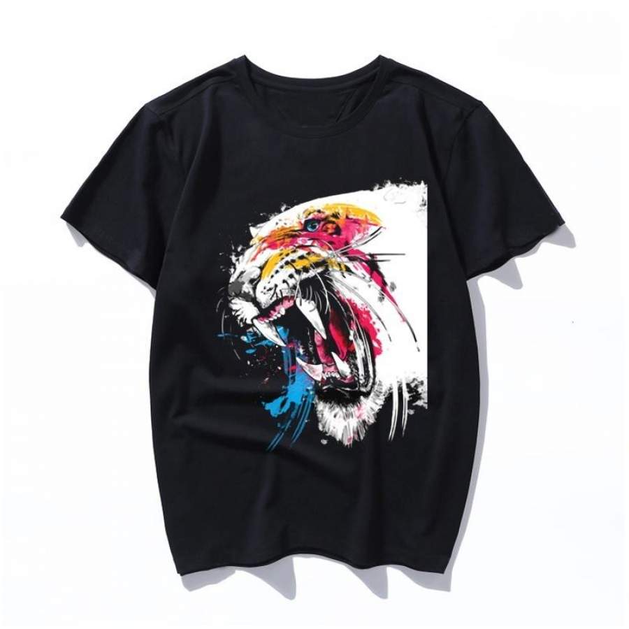 whitespot unique tiger Women Print T Shirts Summer Men Short Sleeve Male Tops Ladies Casual Streetwear Harajuku Tumblr Kawaii Cartoon Tee Shirt Femme