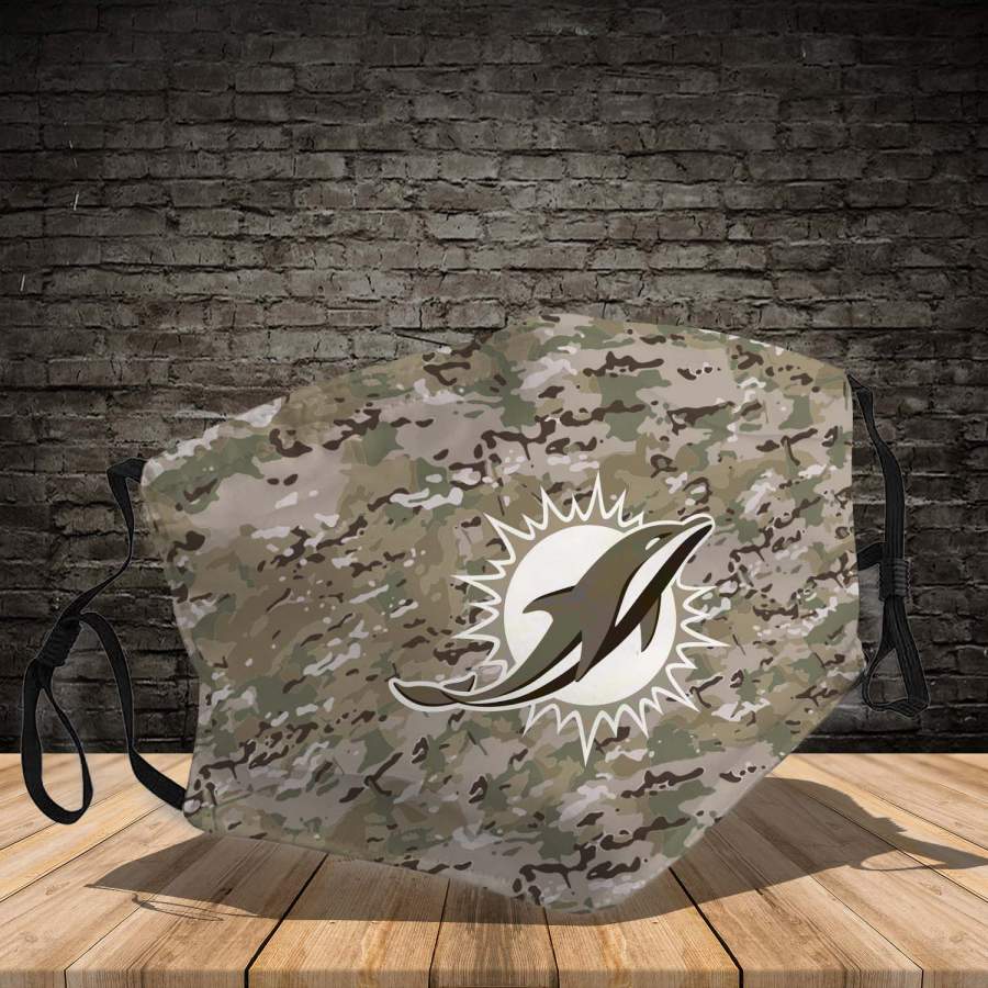 Miami Dolphins camo   3D Full print !!! Face Shield Cover