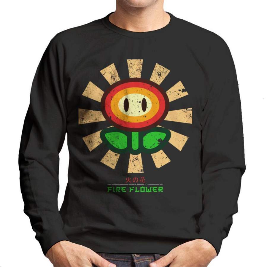 Fire Flower Retro Japanese Super Mario Men’s Sweatshirt