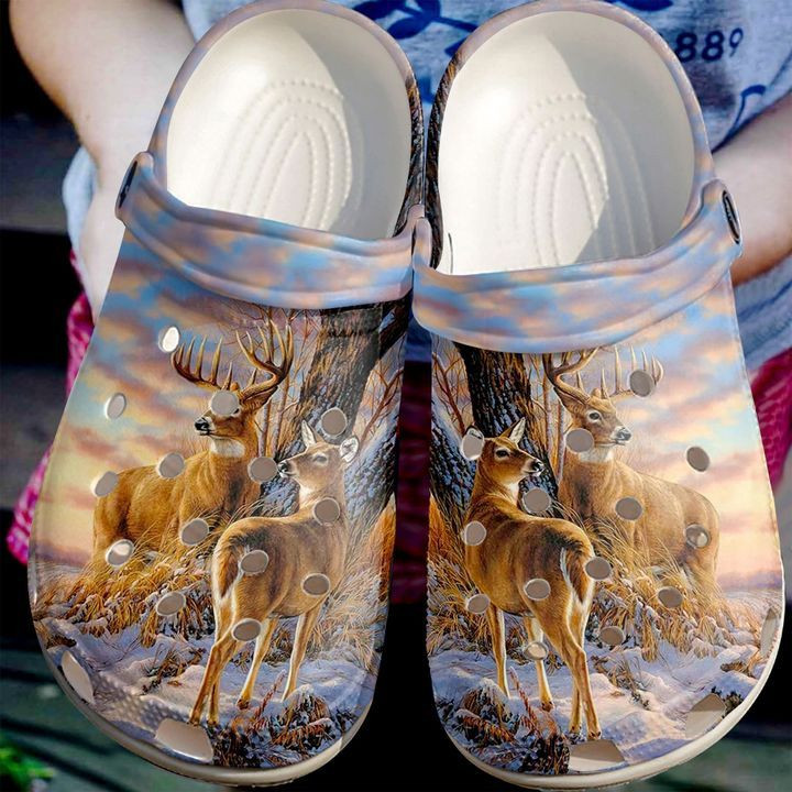 Huntingclog Deer Hunting Art Crocs Crocband Clog Comfortable For Mens Womens Classic Clog Water Shoes