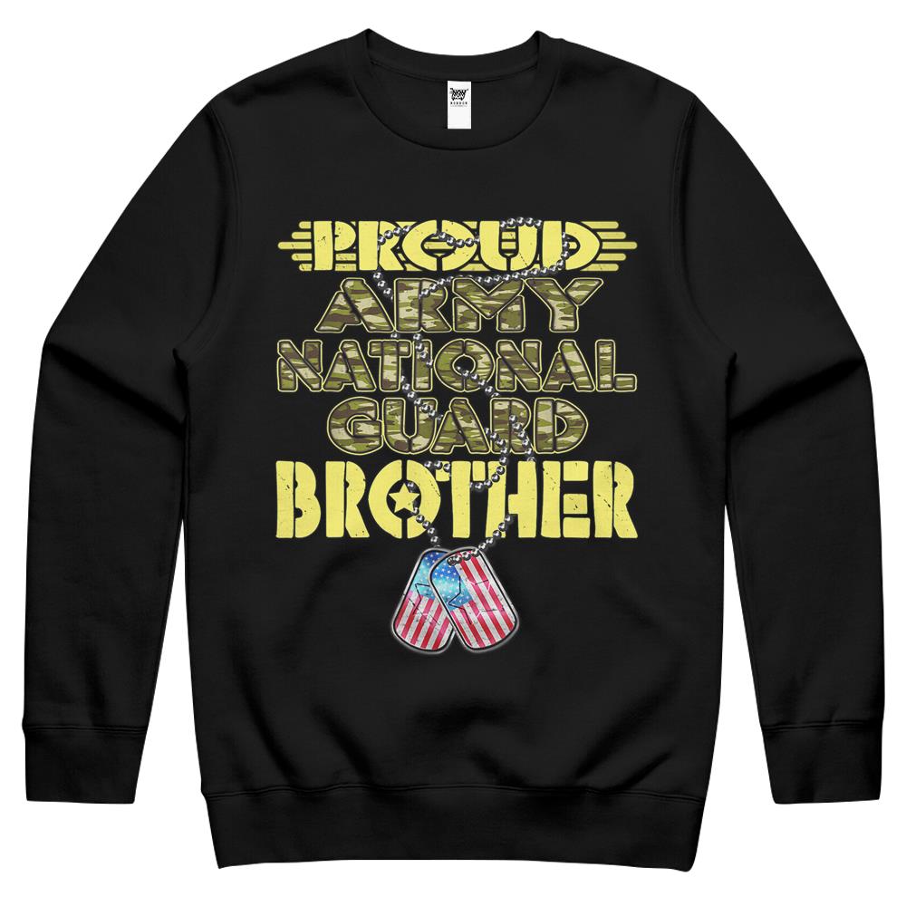 Proud Army National Guard Brother Dog Tags Crewneck Sweatshirt