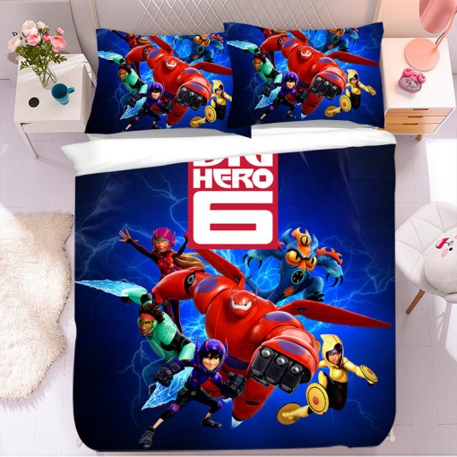 Big Hero 6 Baymax 6 Duvet Cover Pillowcase Home Decor 3D Bedding Set 824