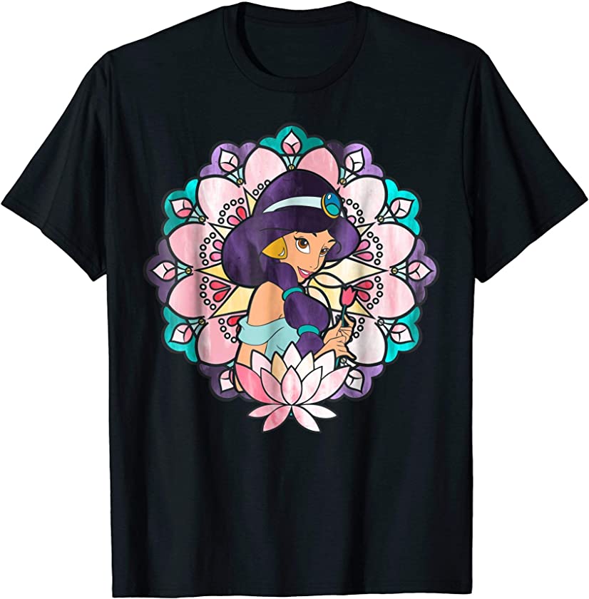 Aladdin Jasmine Stained Glass Lotus Graphic T-Shirt