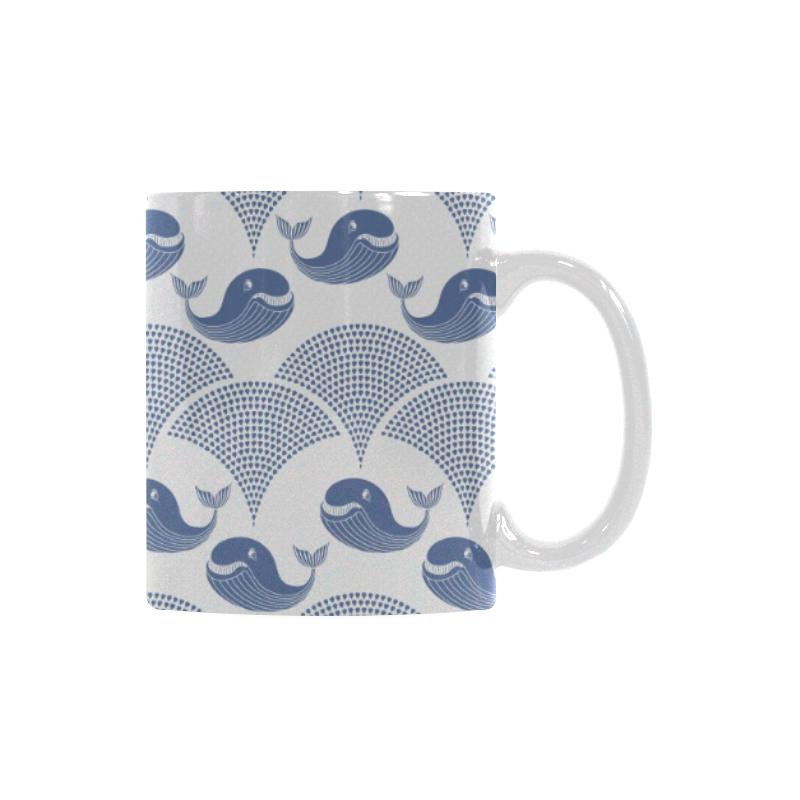 Whale Pattern Classical White Mug (FulFilled In US)