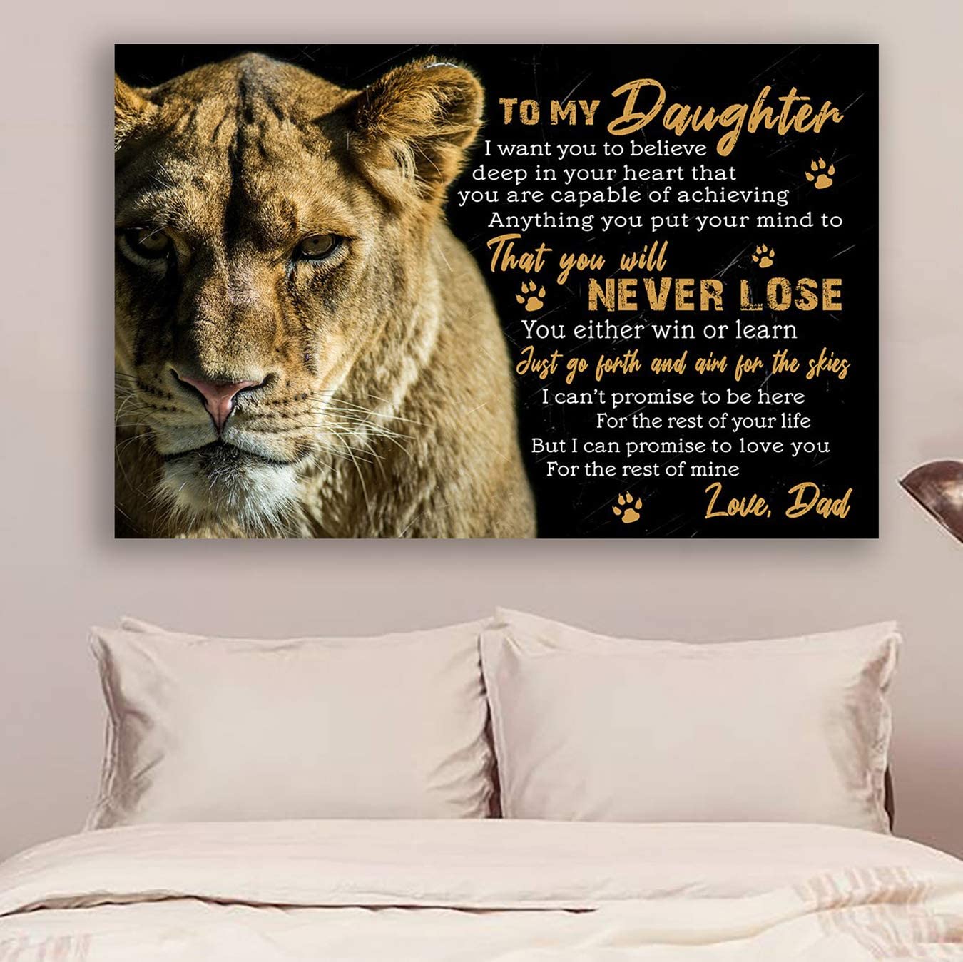 Lion Poster – Dad to Daughter – Never Lose