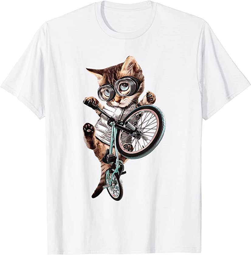 Cat Bike Cycling Bicycle lover cat kitty kitten T-Shirt