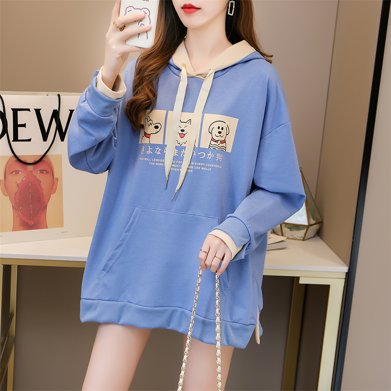 Autumn Winter Women Long Sleeve Loose Sweatshirts Female Harajuku Cute Cartoon Print Tops Thin Trend Large Size Hoodies alx