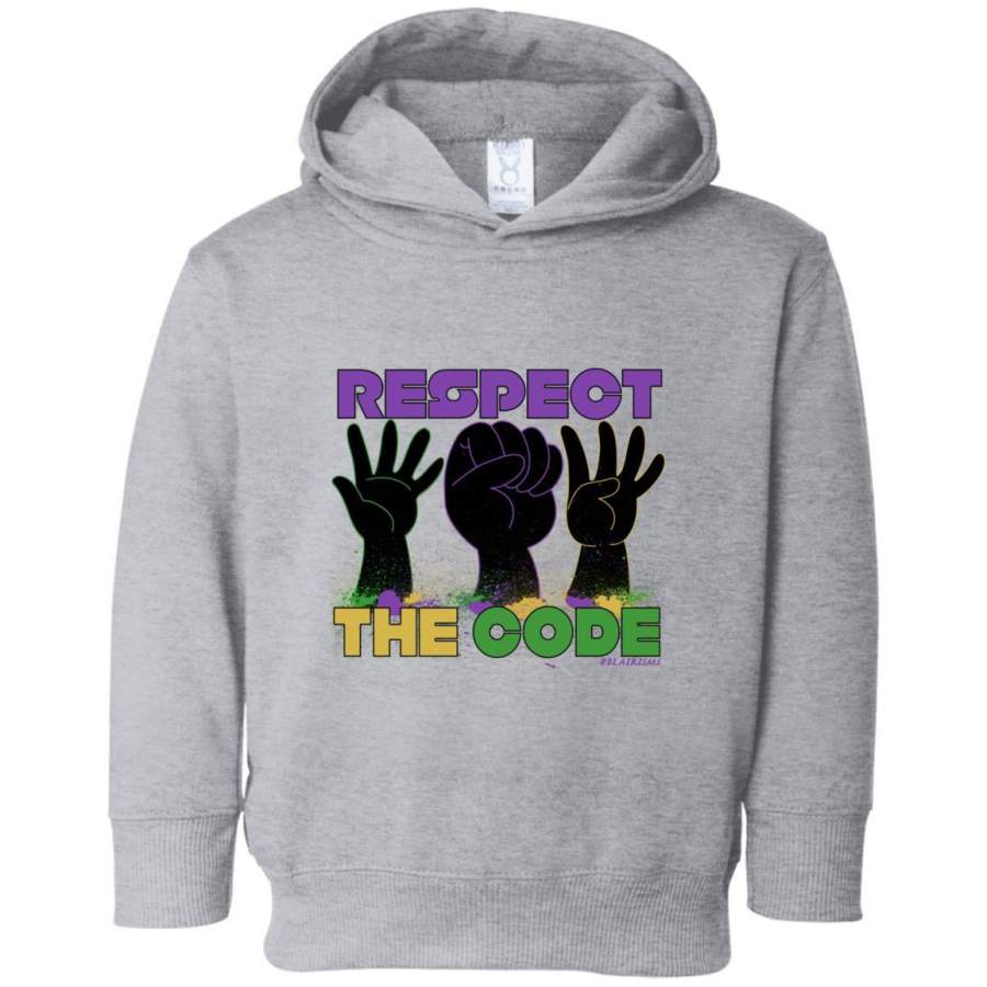 Respect The Code (Mardi Gras) Rabbit Skins Toddler Fleece Hoodie