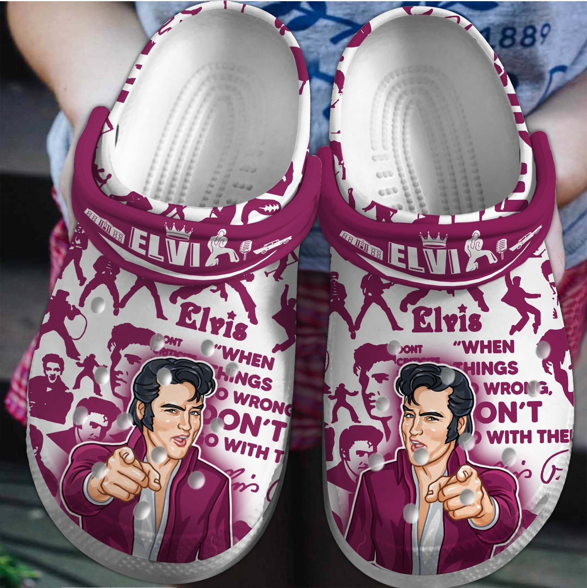 Elvis Presley Music Crocs Crocband Clogs Shoes Comfortable For Men Women and Kids