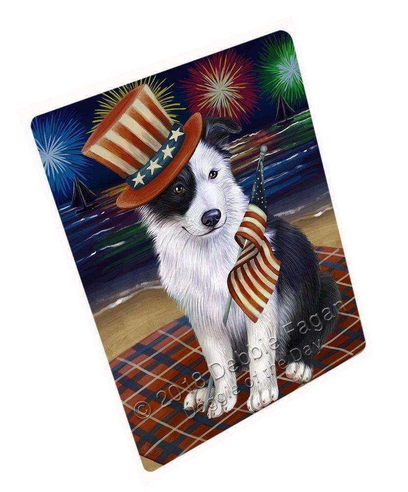 4Th Of July Independence Day Firework Border Collie Dog Blanket Blnkt53607