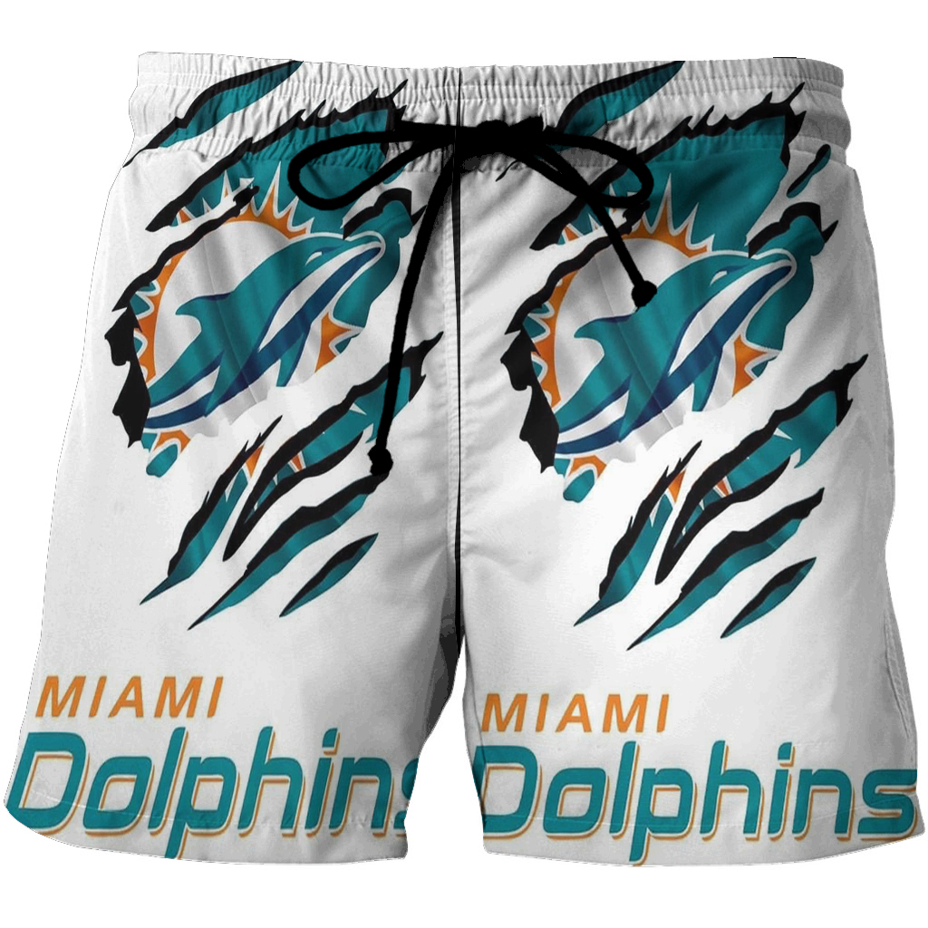 Miami Dolphins Logo Art 3 3D All Over Print Summer Beach Hawaiian Short