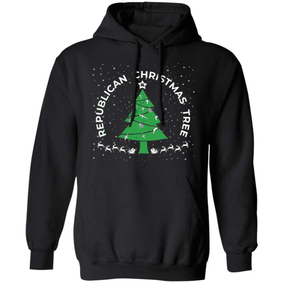 Republican Christmas Tree Ugly Christmas Pullover Hoodie