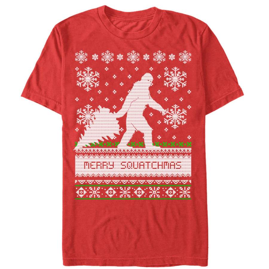 Lost Gods Men’s Merry Christmas Big Foot  T Shirt