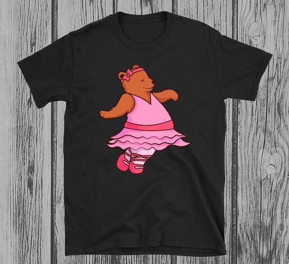 Teddy Bear Ballet Dancer Tshirt Funny Animal Ballerina Tee Unisex Softstyle T Shirt with Tear Away Label