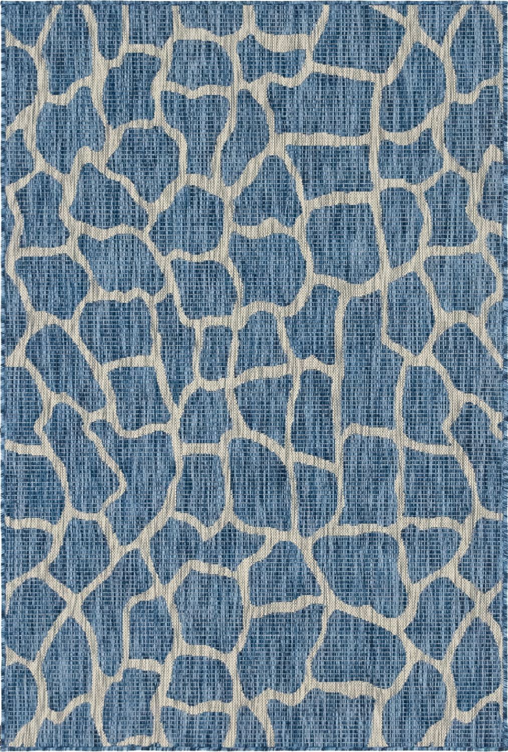 Unique Loom Outdoor Giraffe Osf001Blu Blue Rug