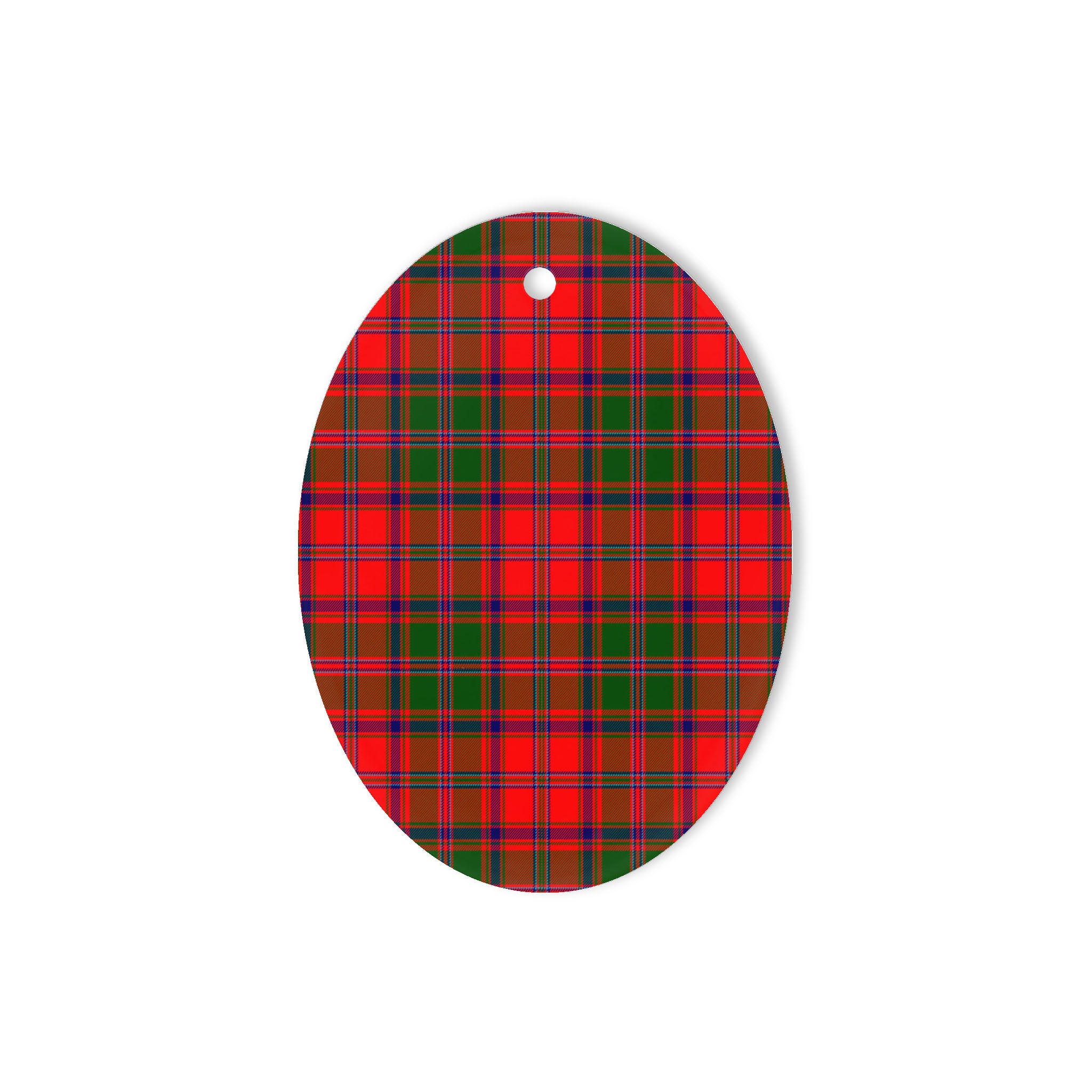 Stewart Of Appin Modern Tartan Oval Ornaments, Christmas Tree Ornament, Plaid Christmas Ornaments, Ceramic Oval Christmas Tree Decoration