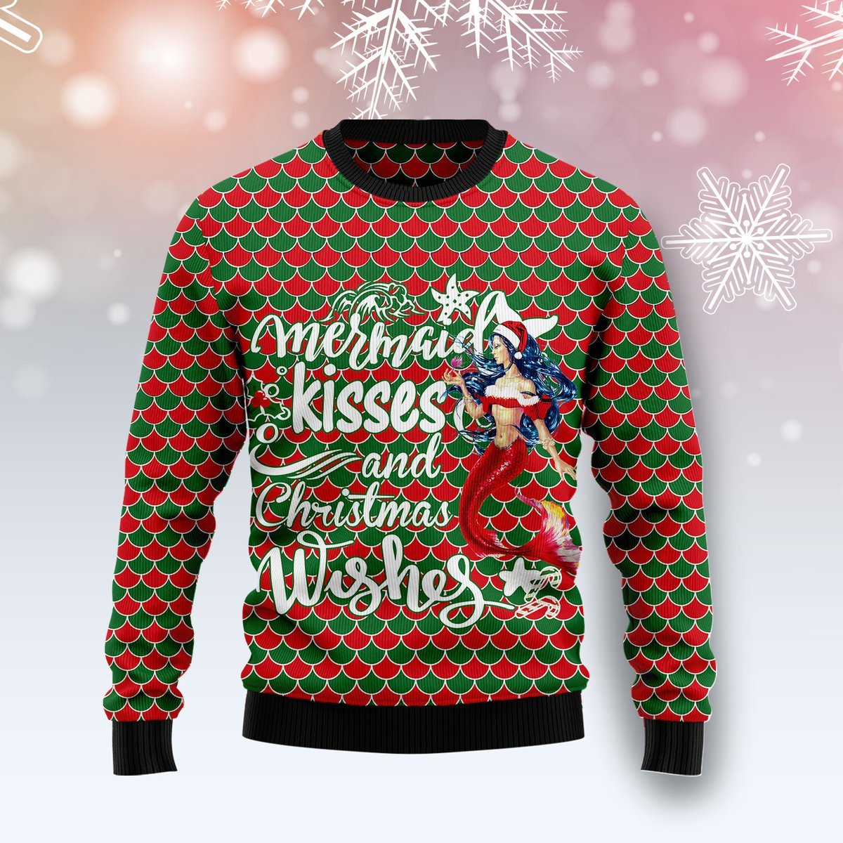 Mermaid Christmas Ugly Christmas Sweater | For Men & Women | Adult | Us4638