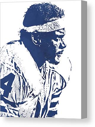 Walter Payton Chicago Bears Watercolor Strokes Pixel Art 1 Joe Hamilton Canvas Print