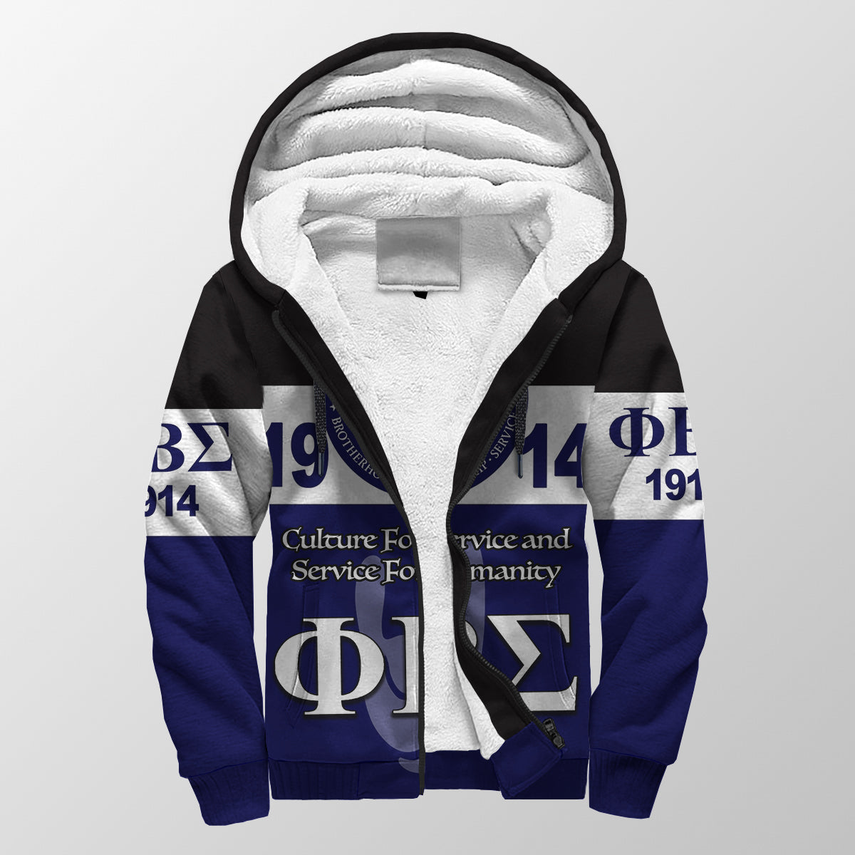 Phi Beta Sigma Sherpa Hoodie 1914 Simple Style Lt6