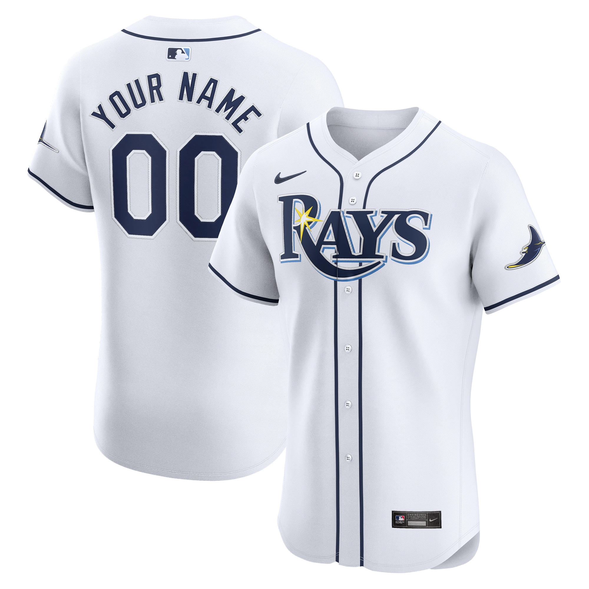 Tampa Bay Rays Home Elite Custom Jersey – White