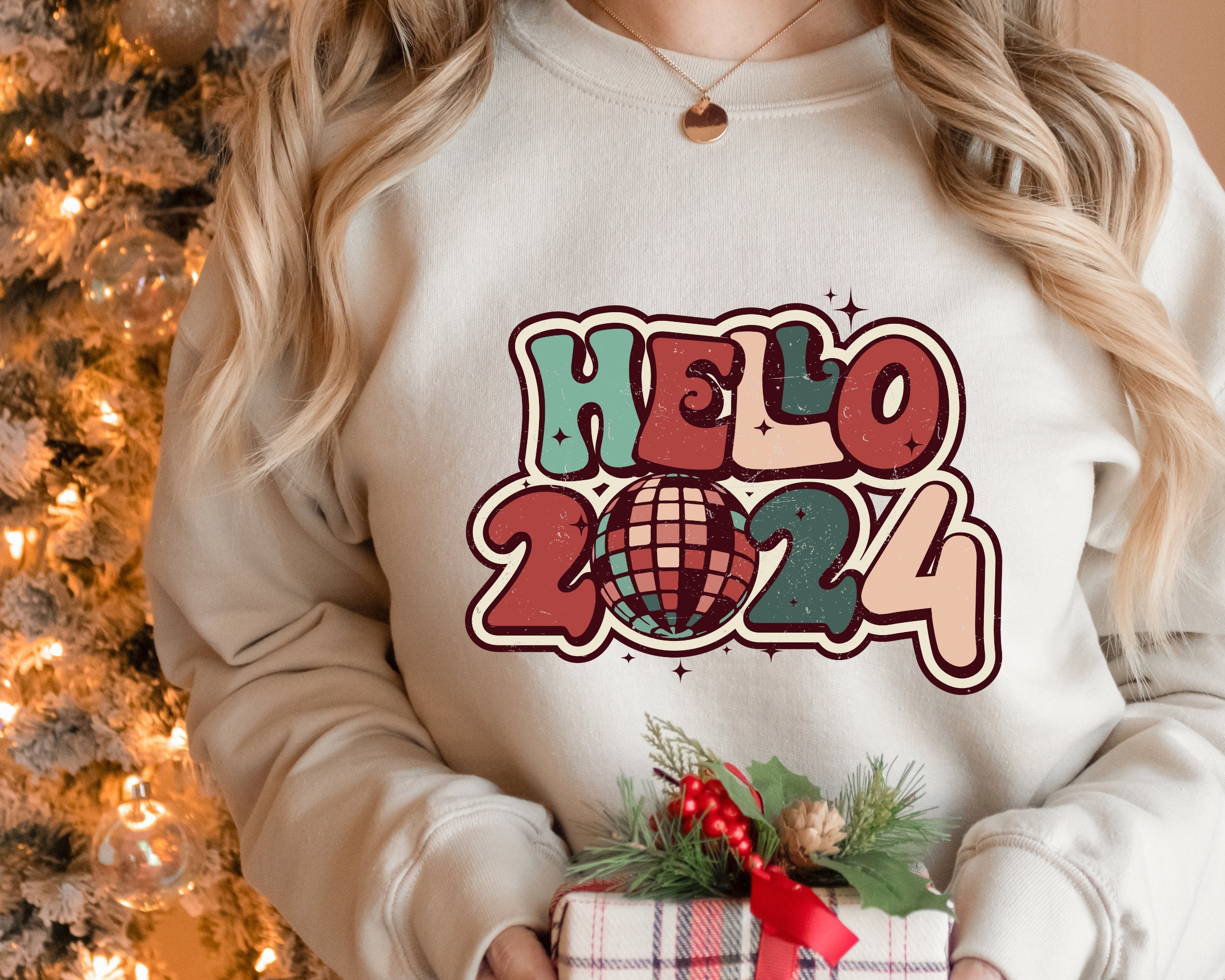 Hello 2024 New Years Eve Sweatshirt, Celebration Sweatshirt, New Years, Happy New Years, New Years Eve 2024 Sweatshirt, Gift for her