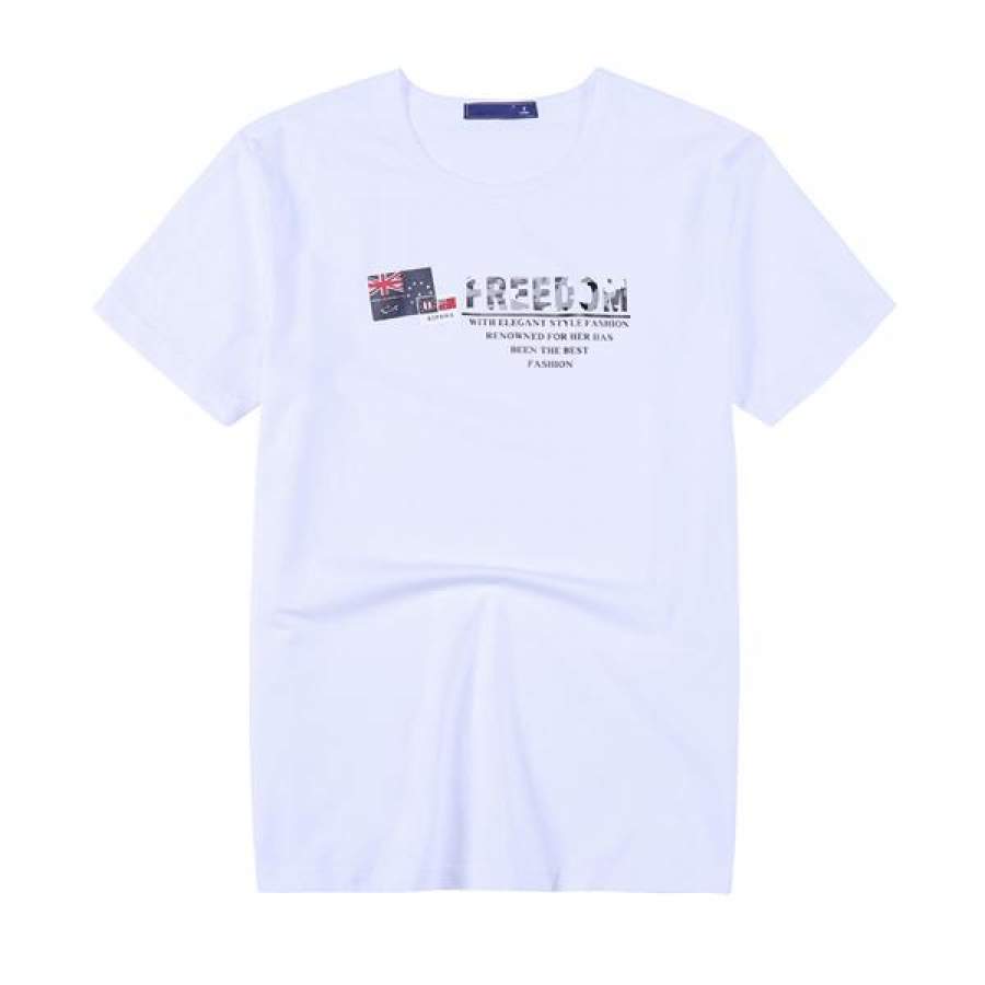 Men T-shirt Fashion Cotton Spandex O-Neck T-shirts Printing Black Summer T-shirt