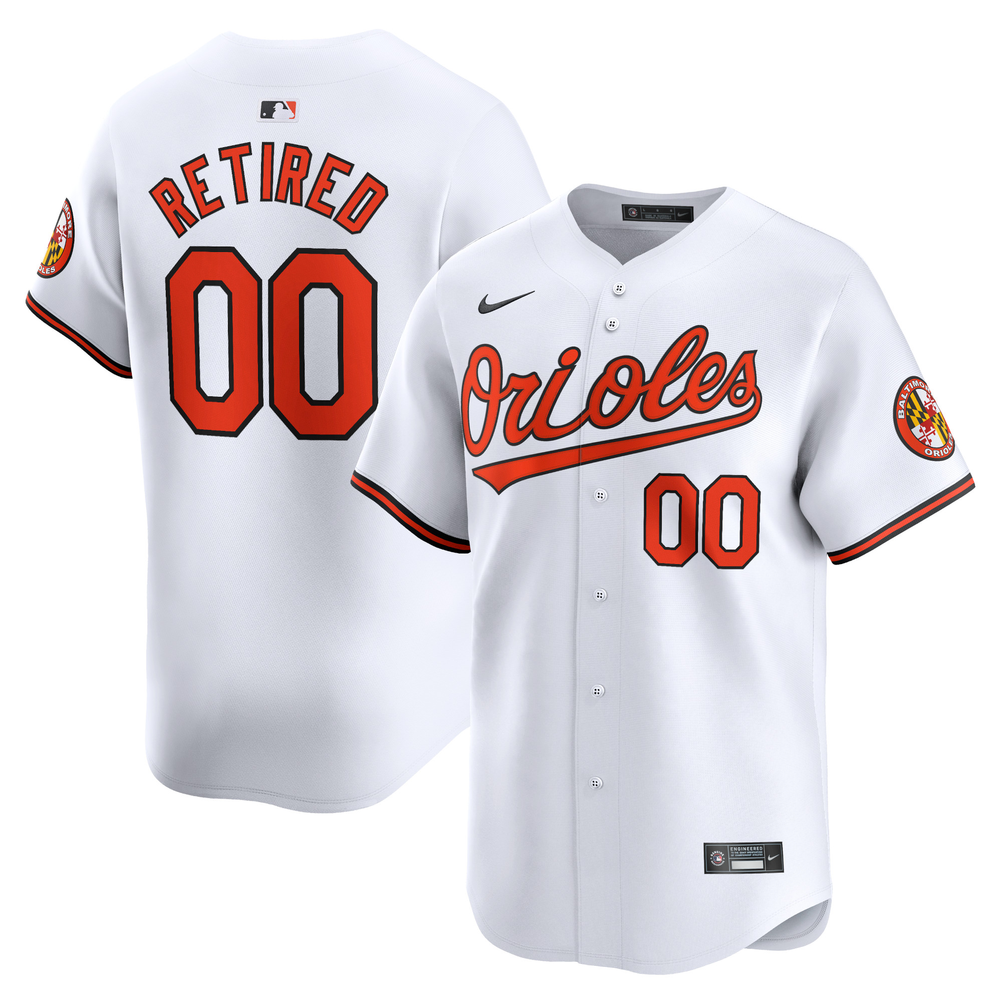 Baltimore Orioles Home Limited Pick-A-Player Retired Roster Jersey – White