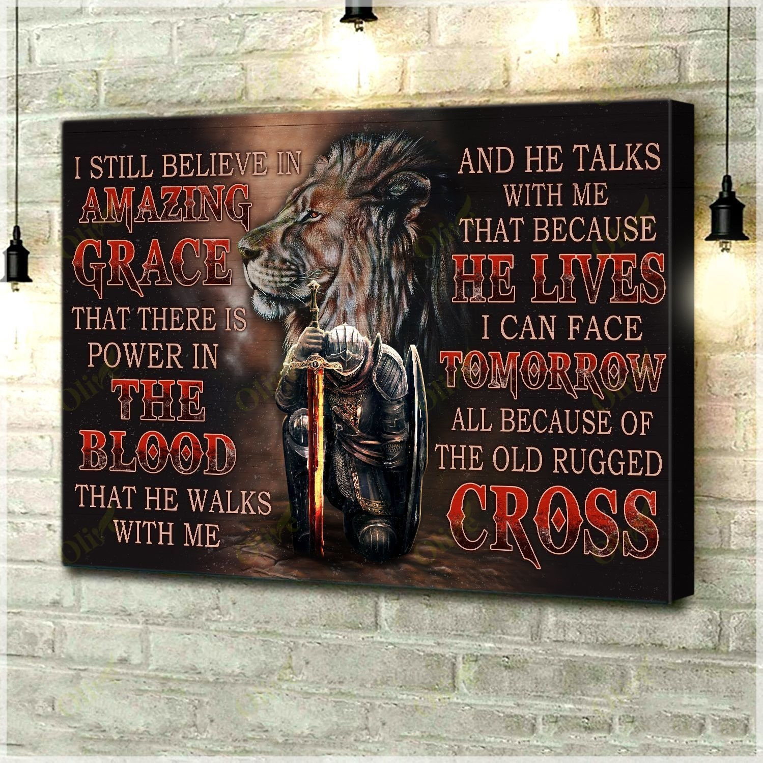 & Canvas | I Still Believe In Amazing Grace That There Is Power In The Blood, Warriors Canvas, God Canvas, Wall Art Decor, Home Decor