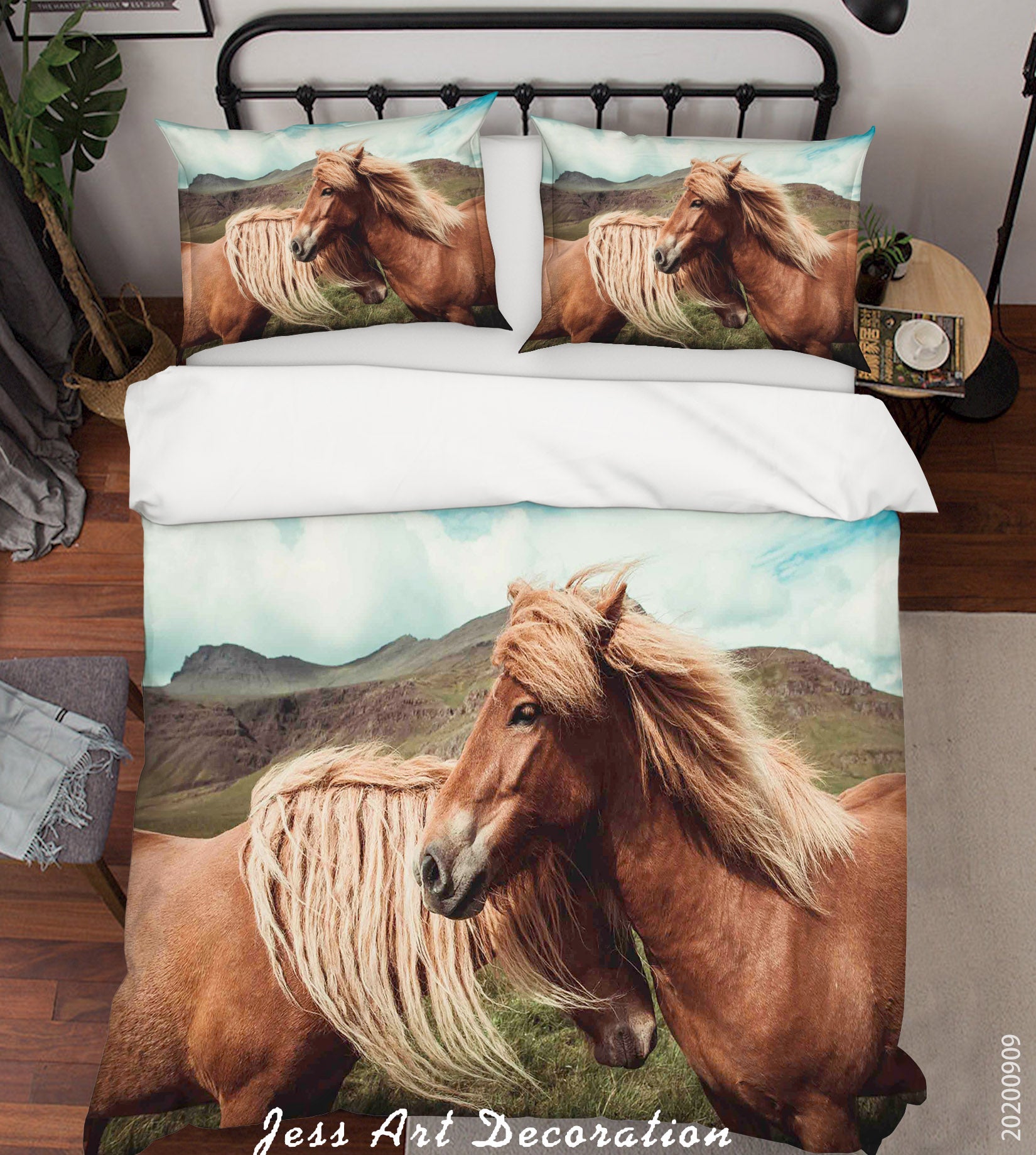 3D Animal Horse Quilt Cover Set Bedding Set Duvet Cover Pillowcases Wj 6013