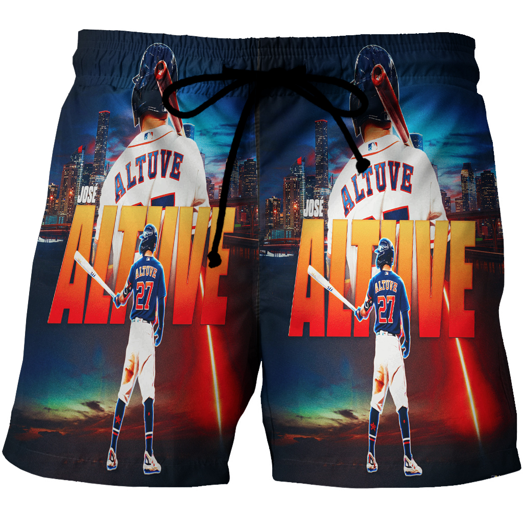 Houston Astros Jose Altuve 27 V5 3D All Over Print Summer Beach Hawaiian Short