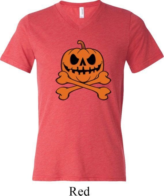 Halloween Shirt Pumpkin Skeleton Tri Blend Shirt 18774 C3415 Shirt