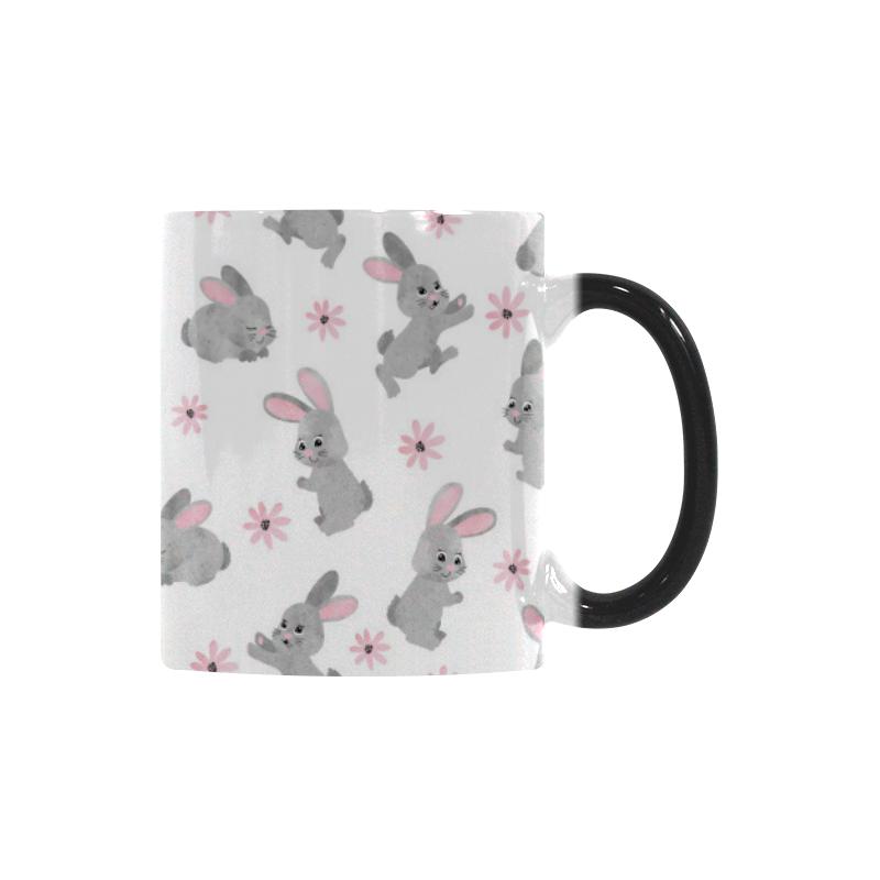 Watercolor cute rabbit pattern Morphing Mug Heat Changing Mug