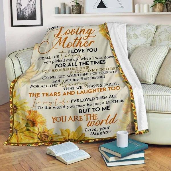 To My Loving Mom The Tears And Laughter Too Fleece Blanket Gift For Mom From Daughter Home Decor Bedding Couch Sofa Soft And Comfy Cozy