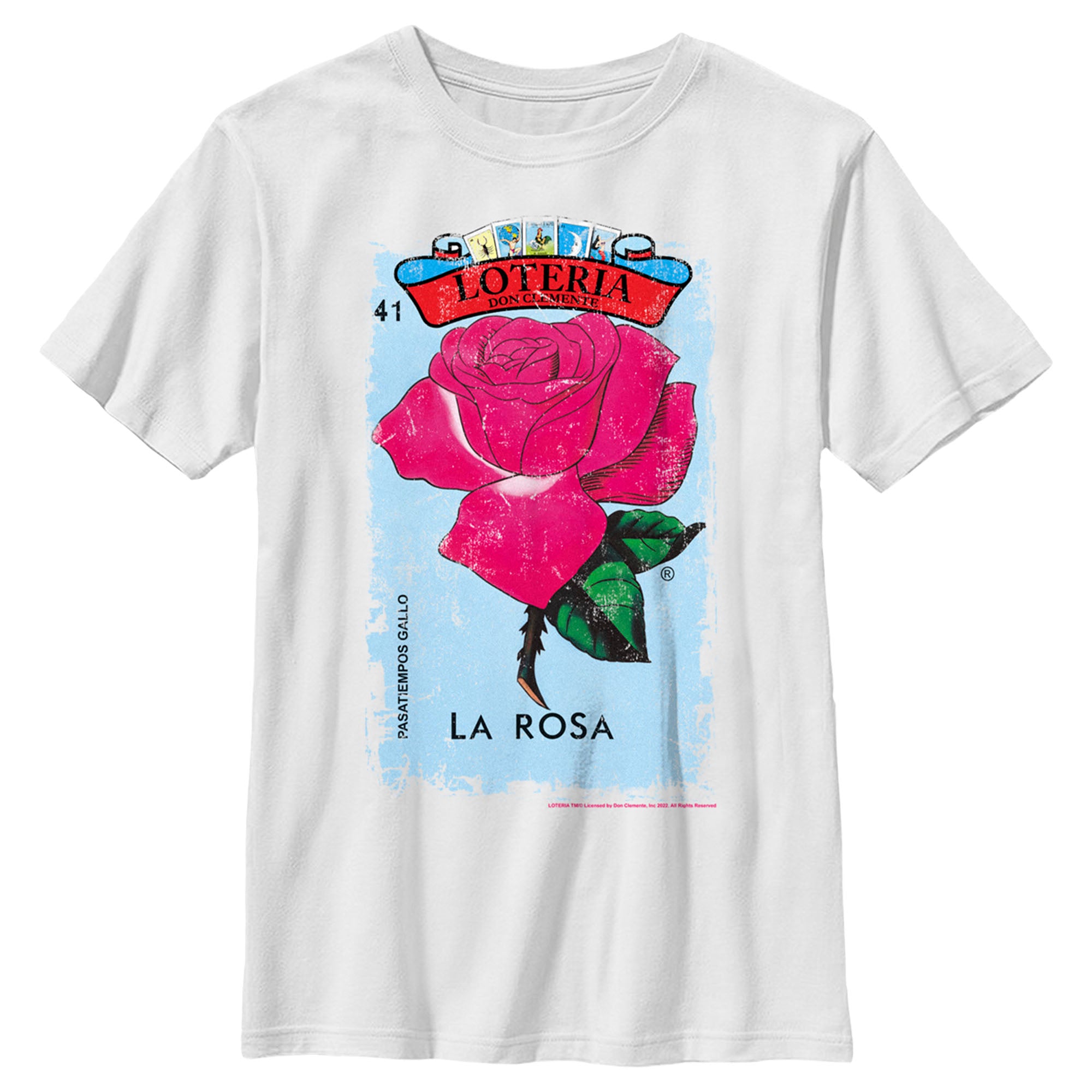 Boy’S Loteria La Rosa Card Number 41 Distressed T-Shirt