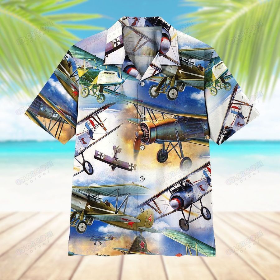 Retro Aircraft Hawaiian Shirt Ha103446